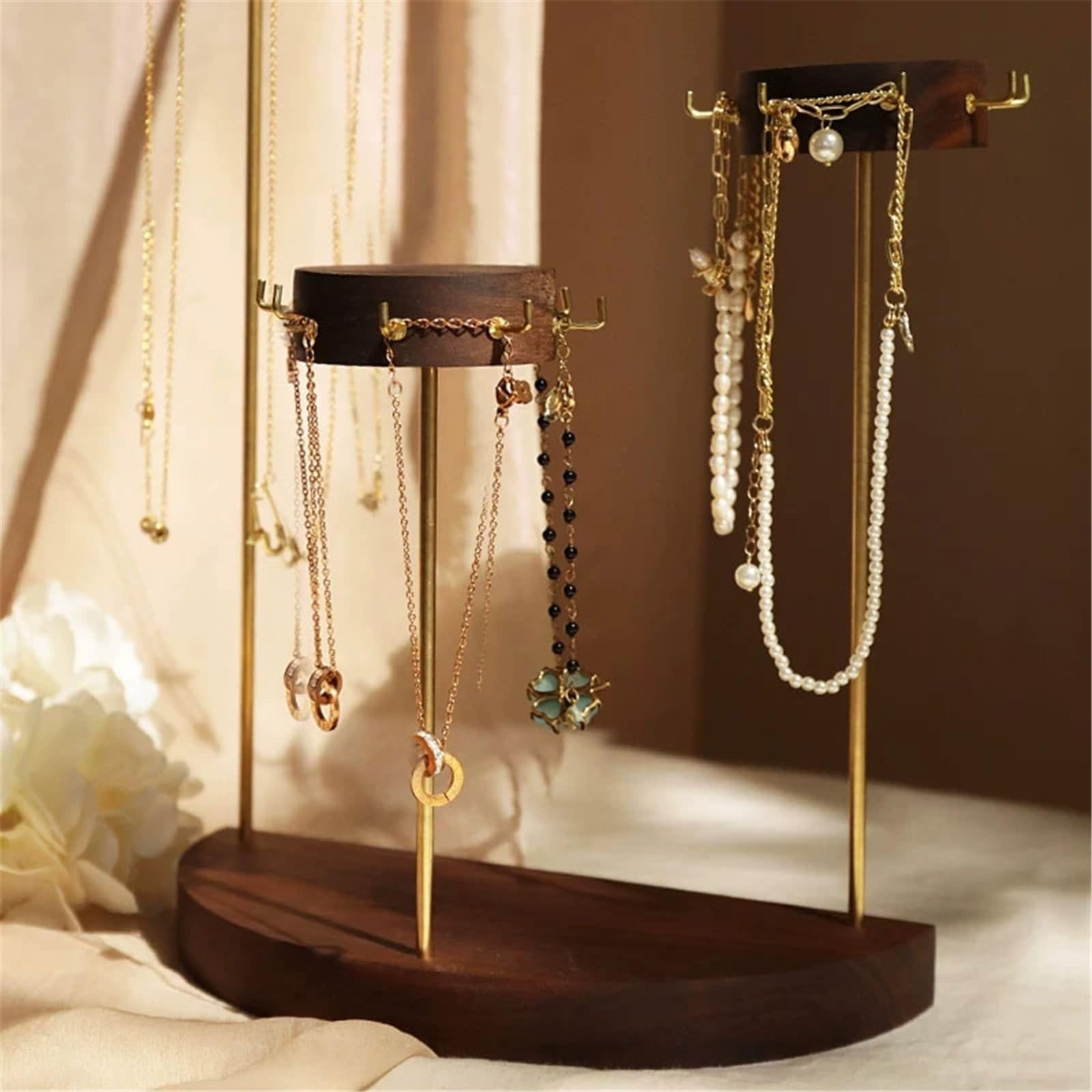 Stand di gioielli 3-Tier Staggered Wooden Metal Bracelet Display Stand