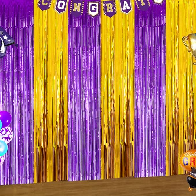 Purple and Gold Party Decoration, Purple Gold Graduation