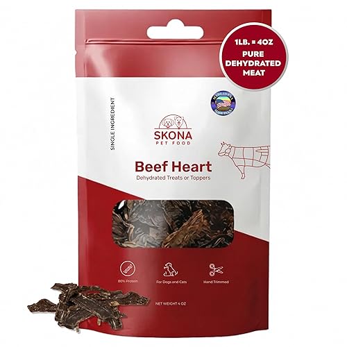 Skona PetFood Beef Heart Jerky Dog Treats & Cat Jerky