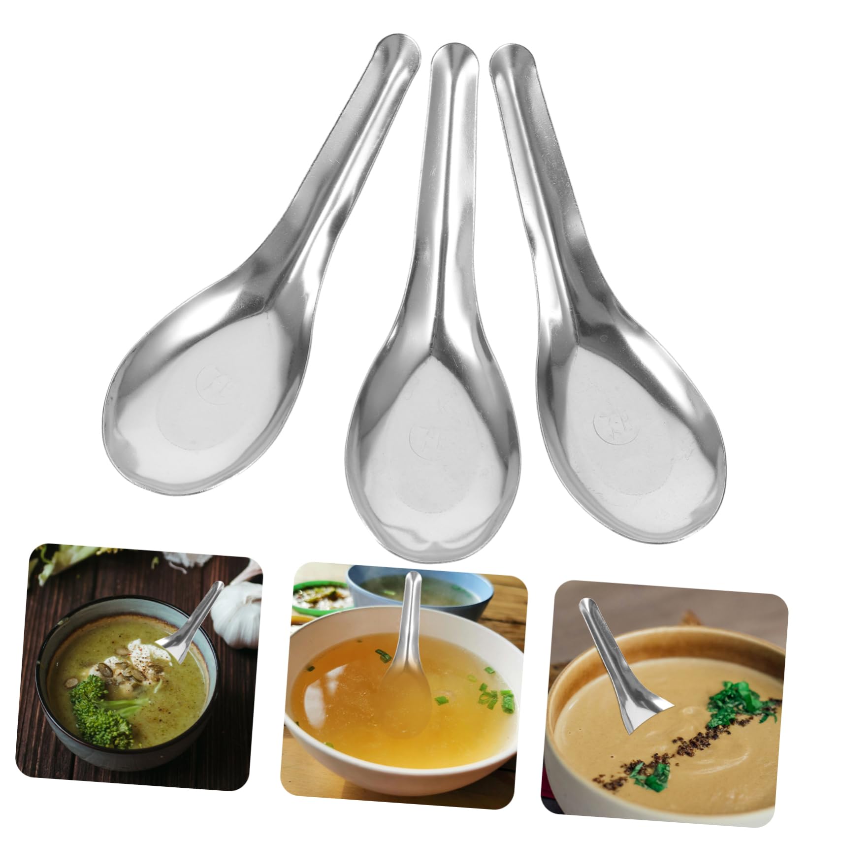 Cucharas Soperas Multiuso para Servir 50 de Acero Inoxidable, Gruesas y Pulidas Varios estilos Ideales para Restaurantes y Celebraciones