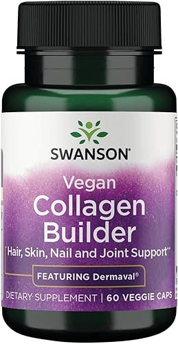 Swanson Creador de colágeno vegano - Con Dermaval - Cabello y piel, salud de las uñas - 60 cápsulas vegetales