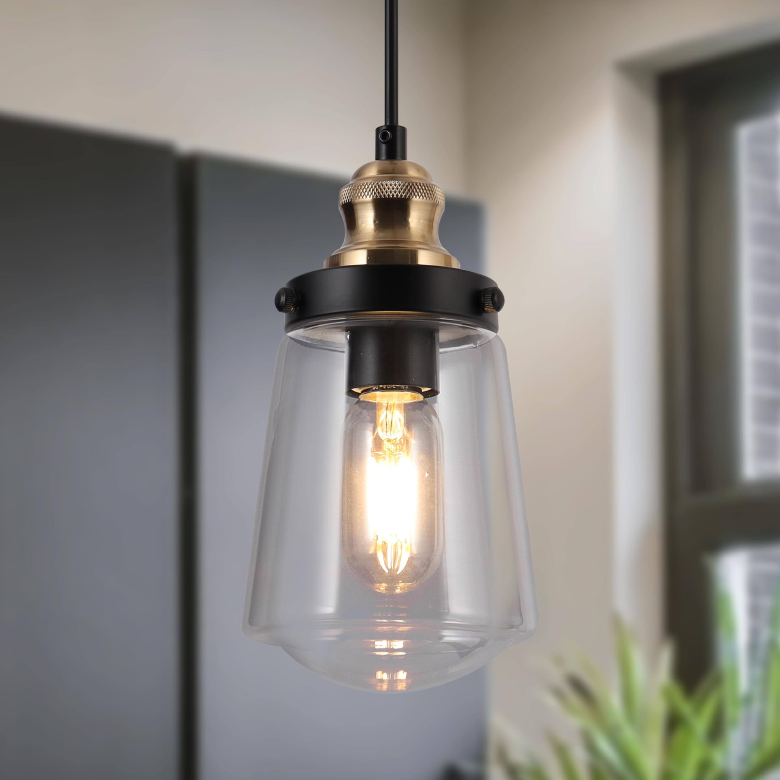KSANA Modern Black Pendant Light, Transitional Kitchen Pendant