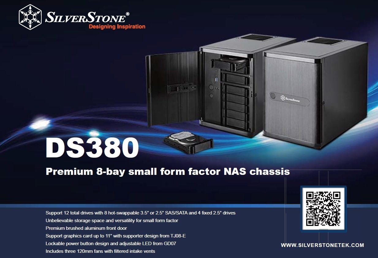 SilverStone SST-DS380 - Case Storage Mini-ITX con finestra, nero