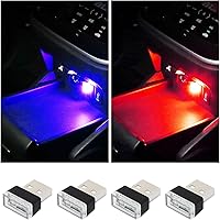 Vista 16 de Augeny 4 lámparas LED USB para el interior del automóvil, luz nocturna de decoración USB enchufable, kit de iluminación ambiental portátil