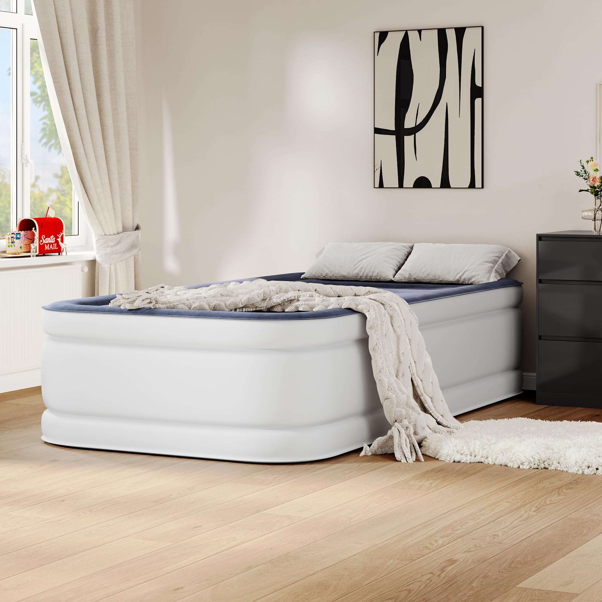 Materasso Gonfiabile Intex Matrimoniale Con Testiera - Pompa Incorporata, 229x152x79 Cm, Struttura Fiber-Tech - Foto 5