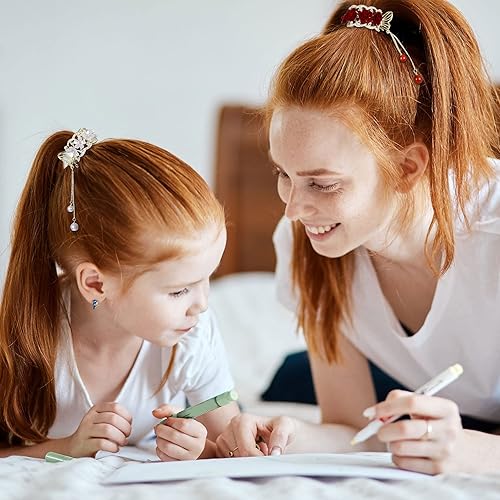 Miniatura 3 de 2 pinzas para el pelo de cola de caballo alta, pinzas para el cabello con diamantes de imitación de cristal rosa de 2 pulgadas, pasadores vintage,