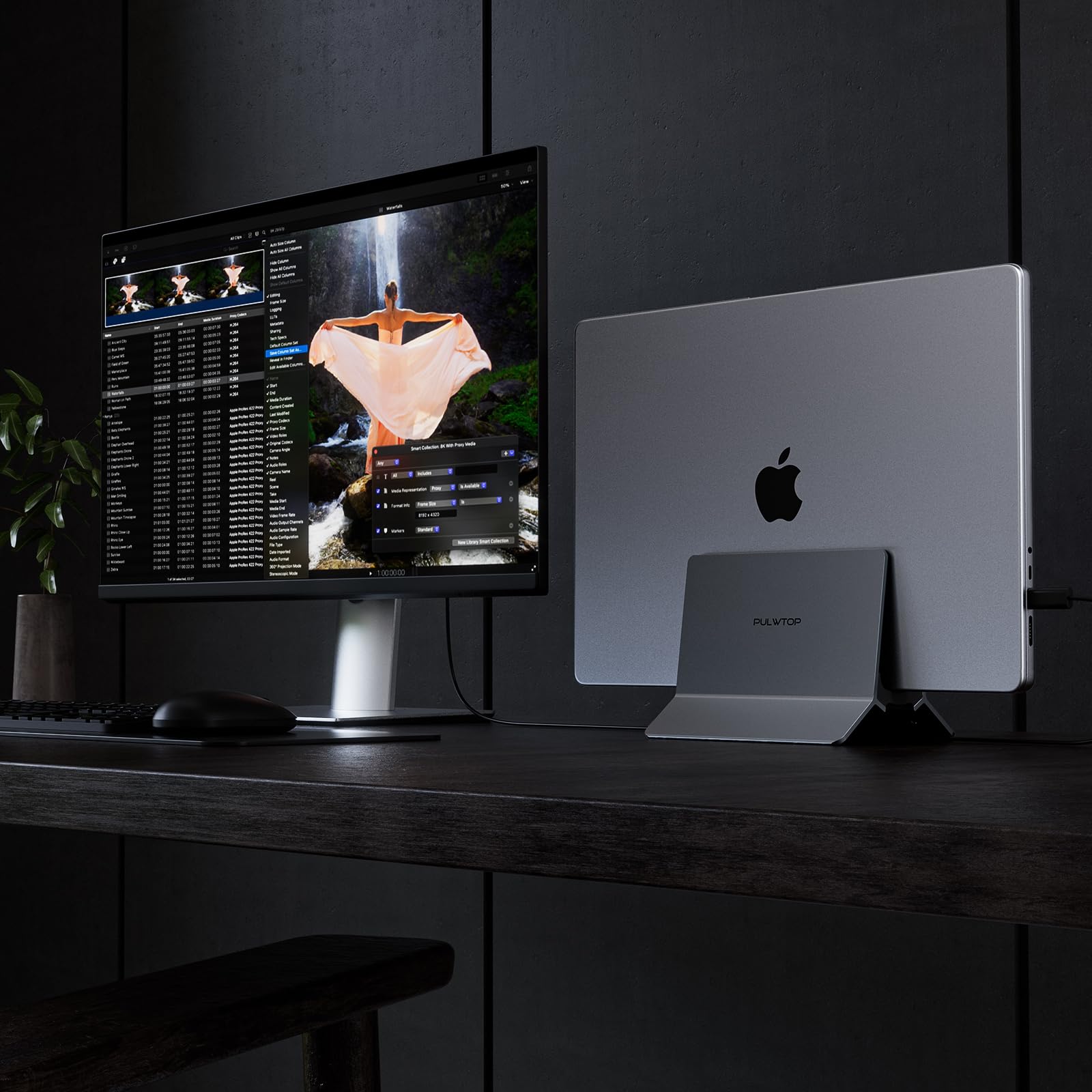 Supporto Verticale per Laptop, Supporto pc portatile Compatible con MacBook | PULWTOP Desk Stand Supporto macbook in alluminio, Compatible con MacBook, Mac Mini, iPad, and other any laptops
