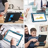 Vista 7 de Rantice Funda para Galaxy Tab A8 con soporte, híbrida a prueba de golpes para tablet Samsung A8, 10.5 pulgadas (SM-X200/X205/X207), negro y azul