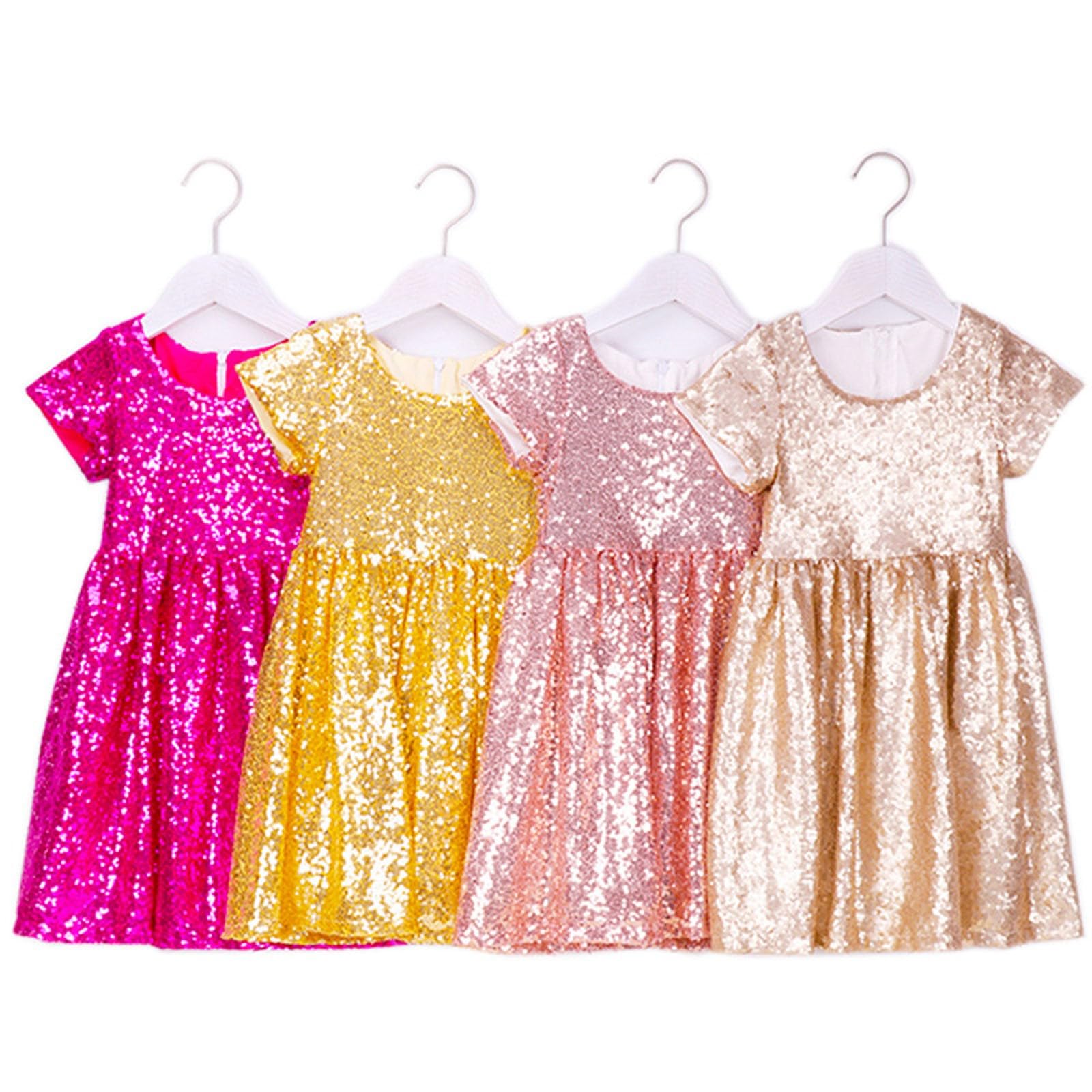 Conjunto de vestido de niña brillante para bebé y niño elegante para niños perfecto para dama de honor en una boda