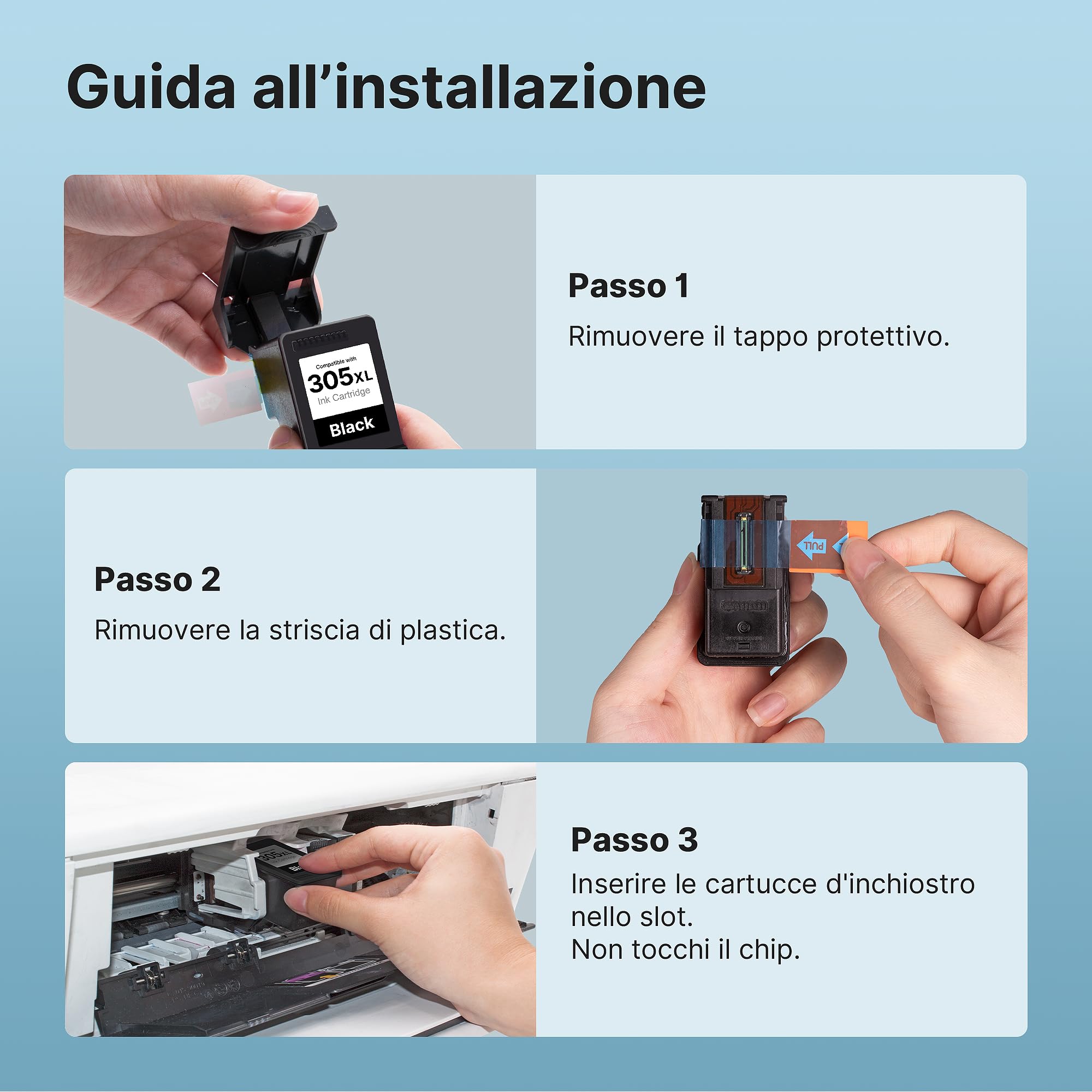 Tiorumcs 305XL Compatibile con Cartucce HP 305 Nero e Colore per HP 305 XL per HP DeskJet 2720E 2720 2820E 4100 4120 4130E 4220E per Envy 6020 6020E 6022E 6030E 6032 6420E 6430E (Nero, Tri-Colore)