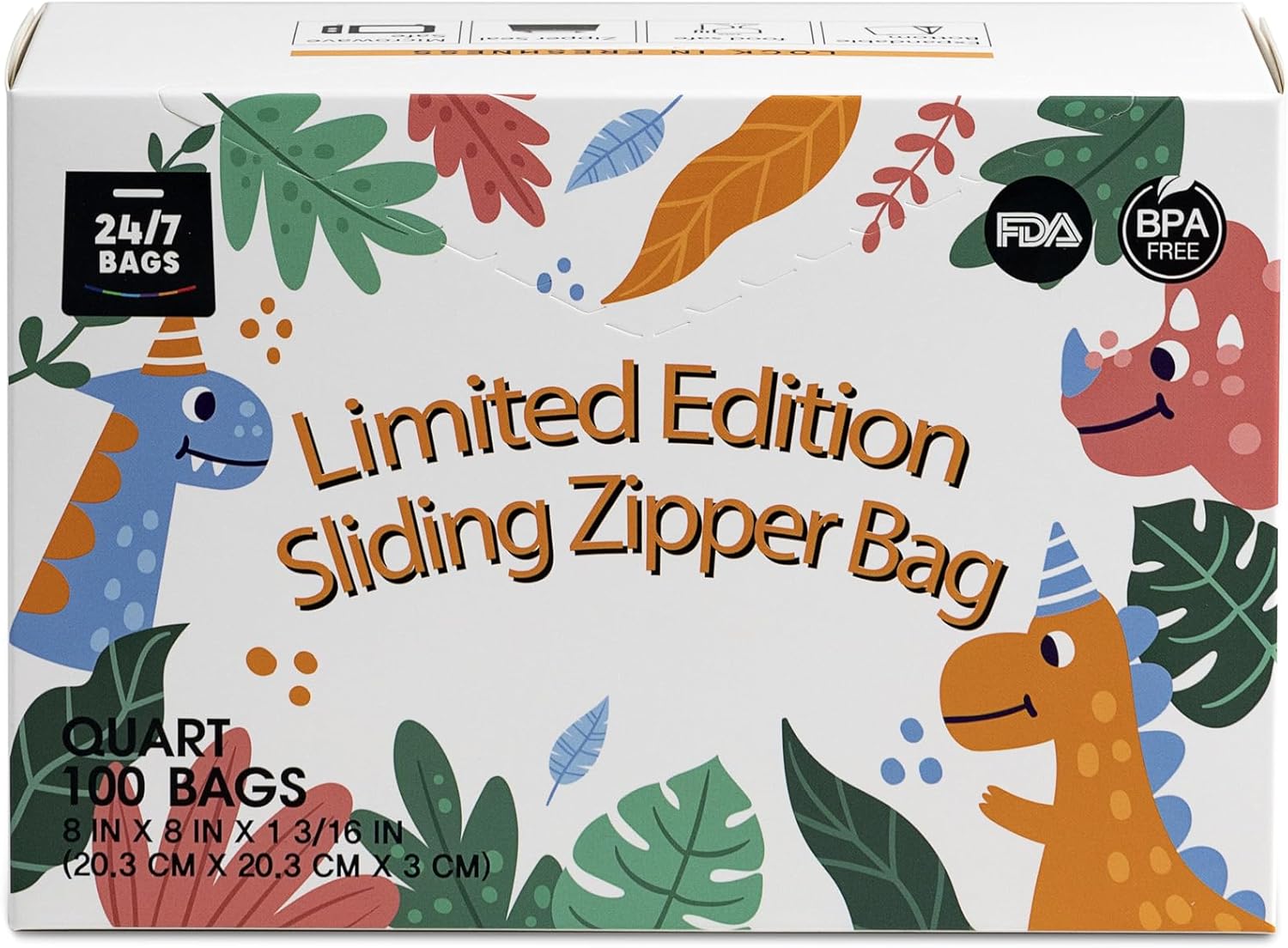 Quart Resealable Slider Food Storage Bags, 100 Count,...