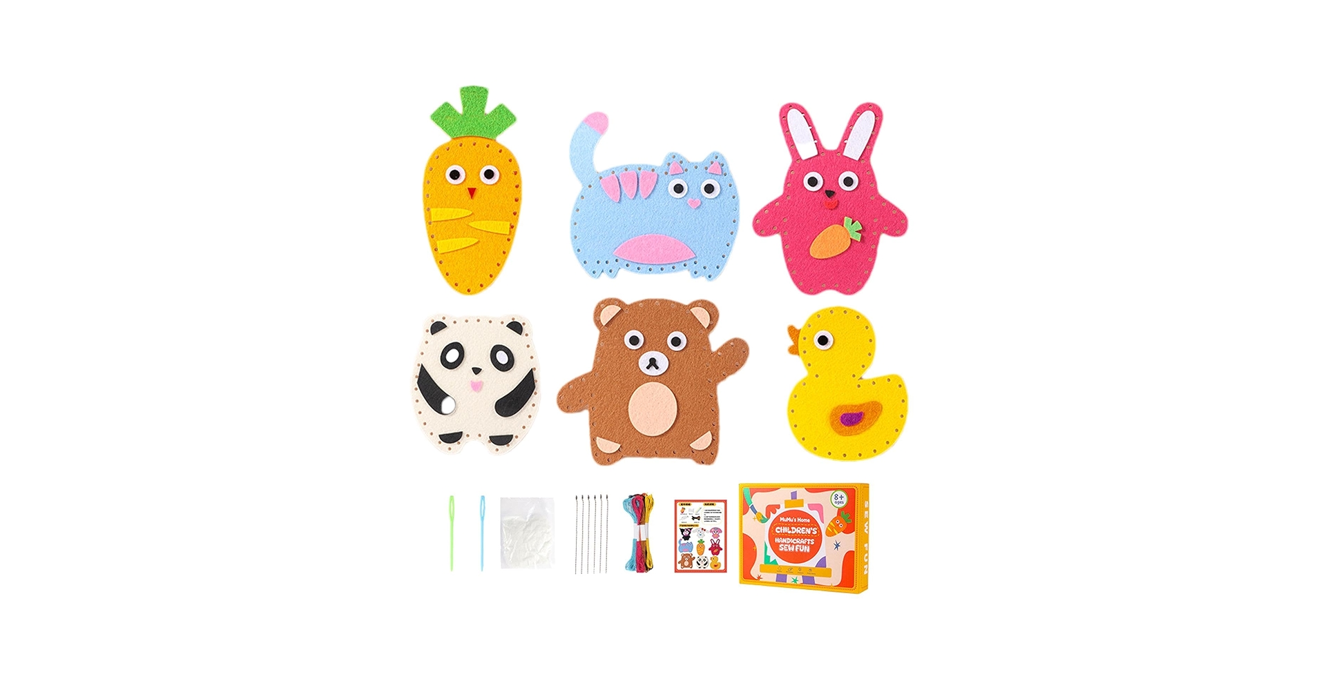 Amazon | フェルト動物縫製、子供用縫製キット-手縫いの楽しさ、子供の