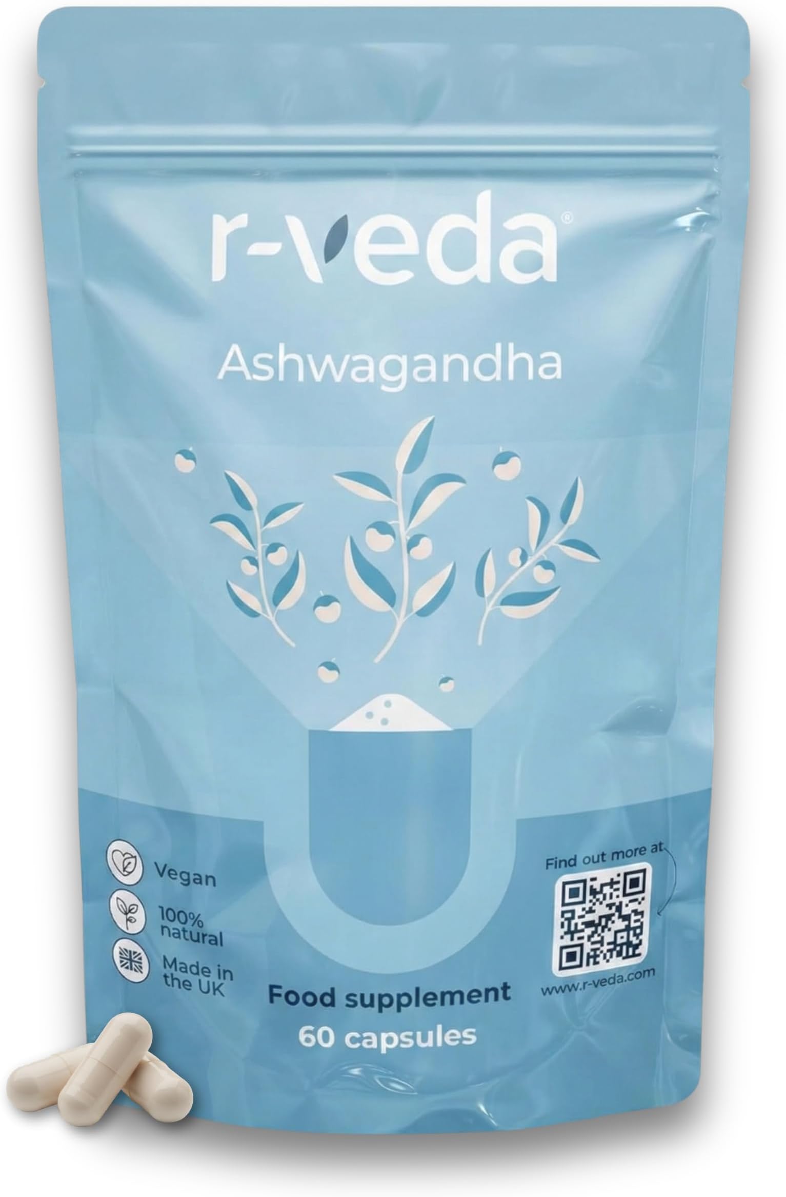 Organic Ashwagandha KSM 66ยฎ | High Strength Ashwagandha 60 Capsules with 5% Withanolides | Pure Root Extract, Vegan Formula, Stress & Sleep Support, Energy & Immunity Booster | Made in UK