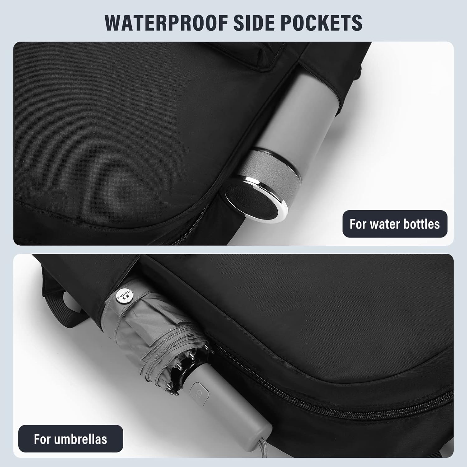 HOMIEE Lightweight Casual Laptop Backpack Fits 15.6 Inch Computer, Water-Resistant Small Daypack Cute Unisex Bookbag for College Work Travel, Black - Image 6