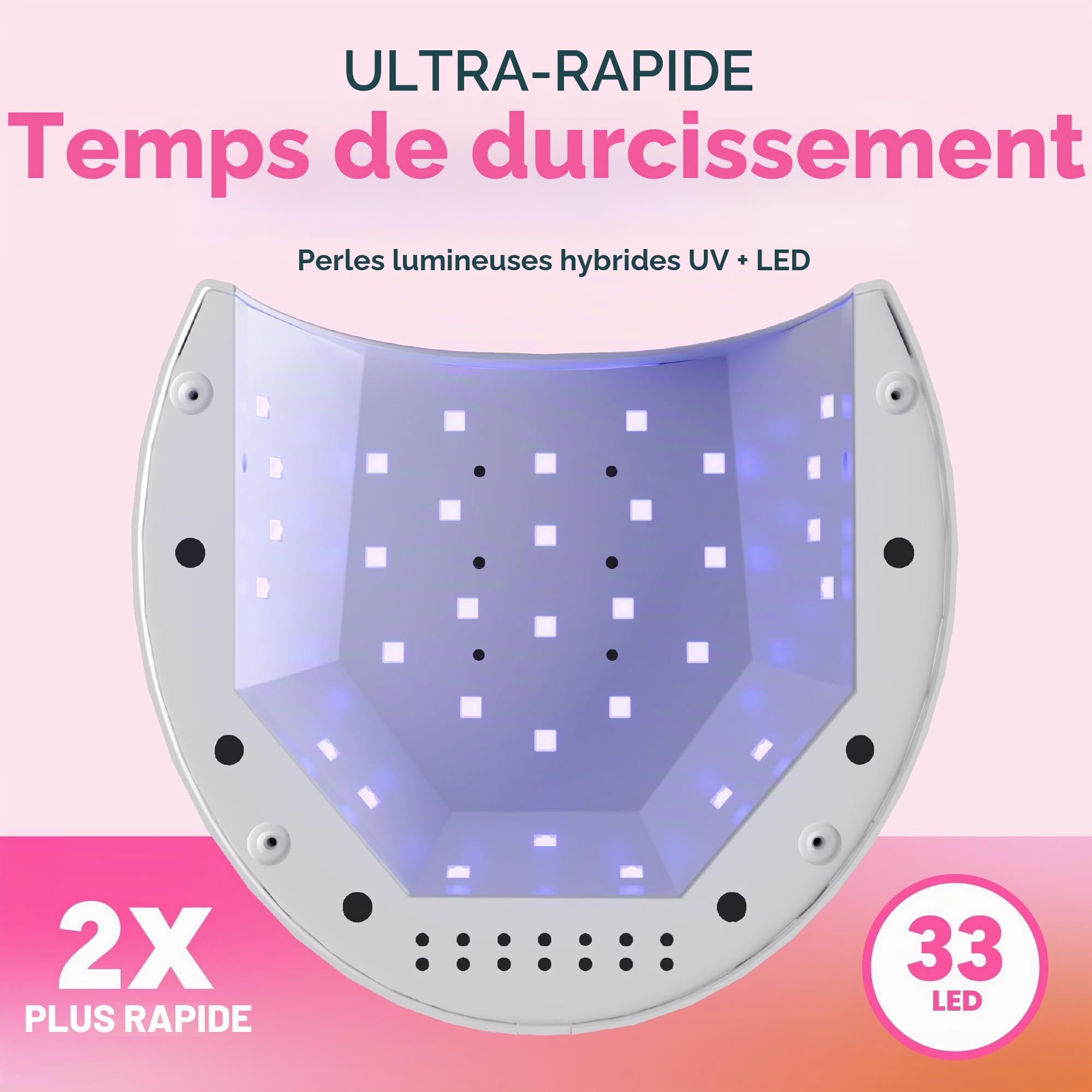 SUNUV Sèche-Ongles UV LED, Lampe pour Ongles, Minuterie 10s/30s/60s/90s, Capteur Infrarouge, Base Amovible, Parfait pour Nail Art et le Salon Manucure