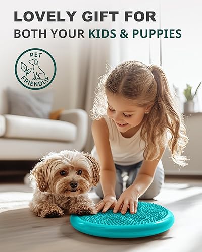 Vista 6 de Trideer Cojín tambaleante con bomba de inflado, asiento para niños sensoriales (varios colores), disco de equilibrio (extra grueso)