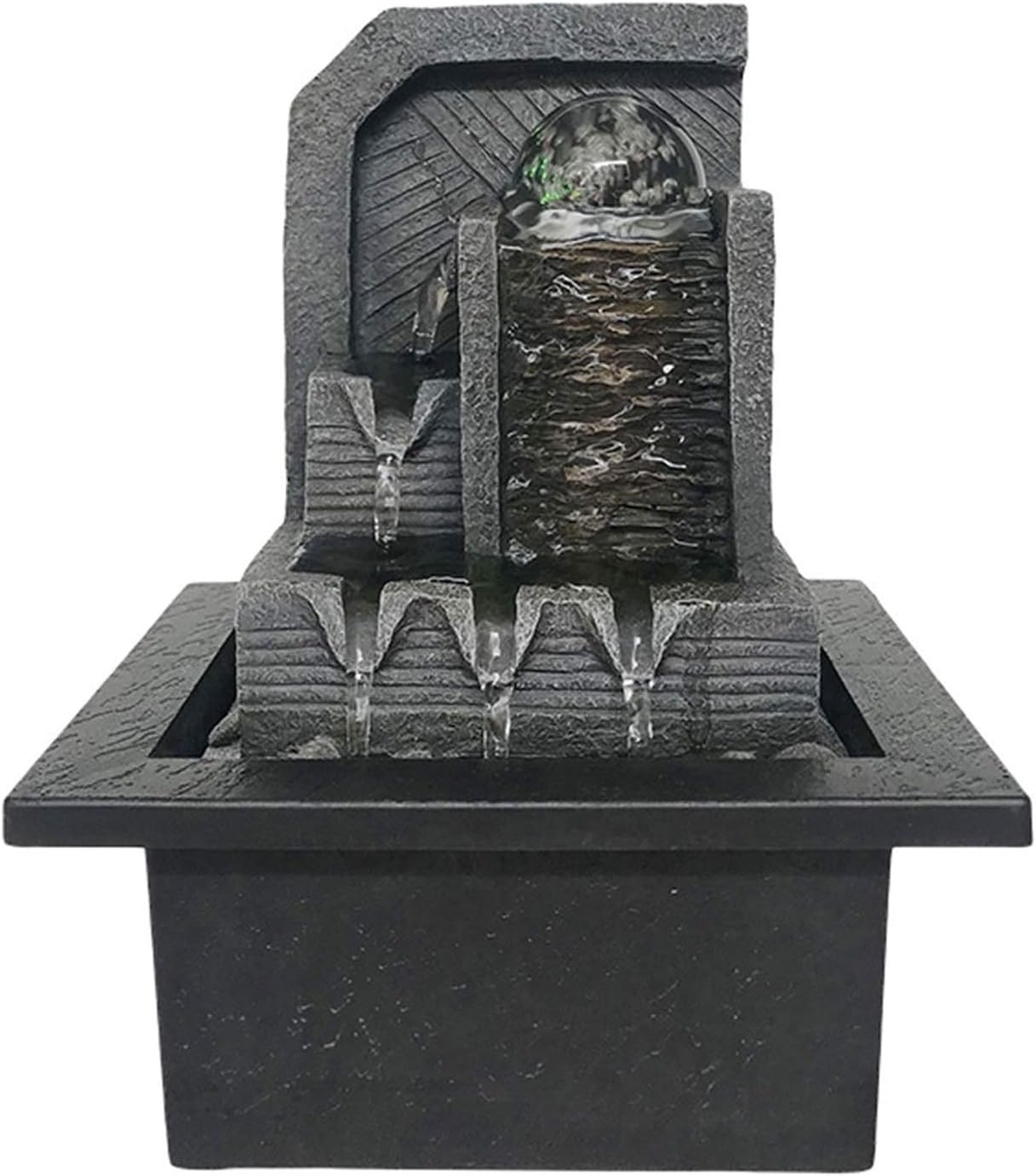 Tabletop Fountain Modern Indoor Table-Top Water Fountain Waterfall for Table Desk Office Home Bedroom Relaxation Perfect Desktop Decoration Desktop Fountain