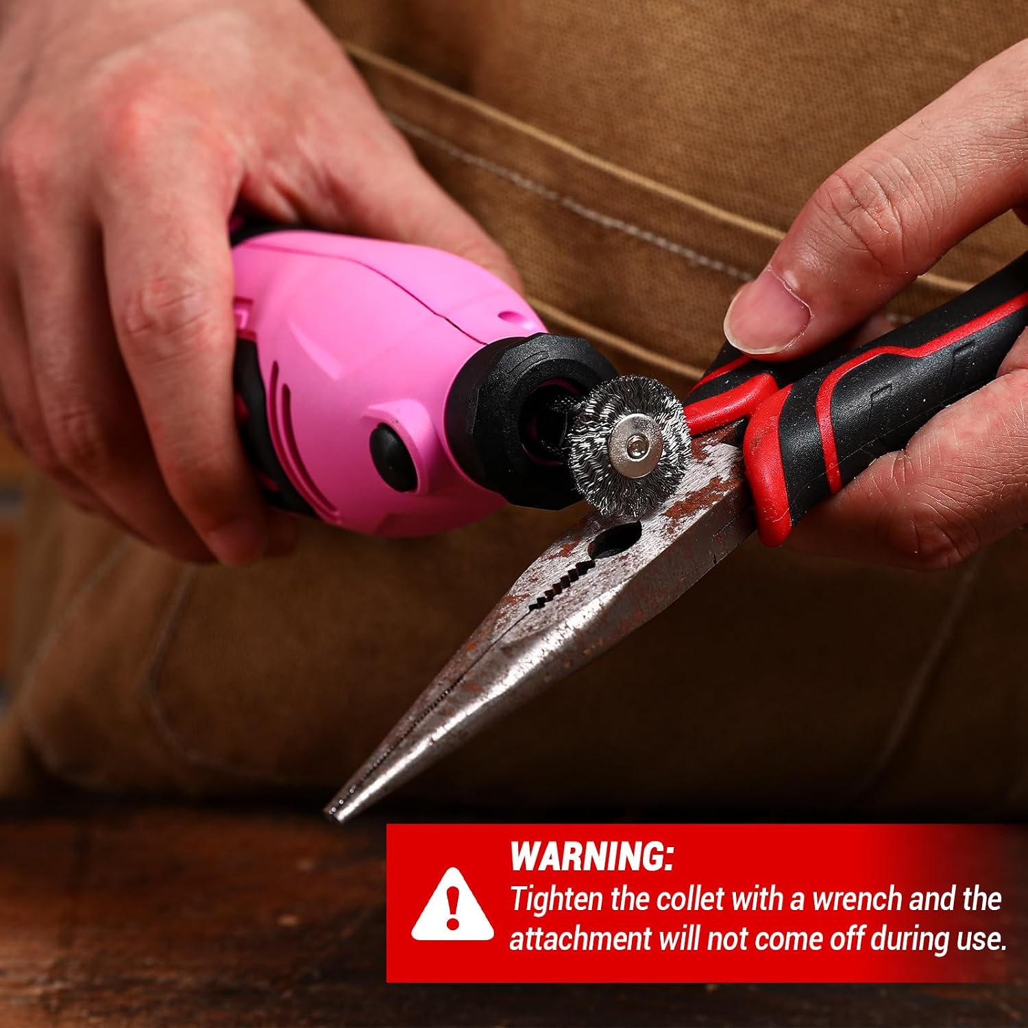 Rotary Tool Kit:DEKOPRO 1.4-Amp Power Hand Rotary Tools with 6 Variable Speed, 127pcs Accessories, 8000~35000RPM Electric Grinder Drill Machine Set with Flex Shaft for Carving, Cutting, Sanding Pink