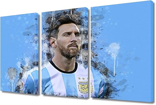 Miniatura 8 de TISHIRON 3 paneles CR7 Cristiano Ronaldo - Póster en lienzo para decoración de pared, pelota deportiva, casa moderna, para club, arena, sala de