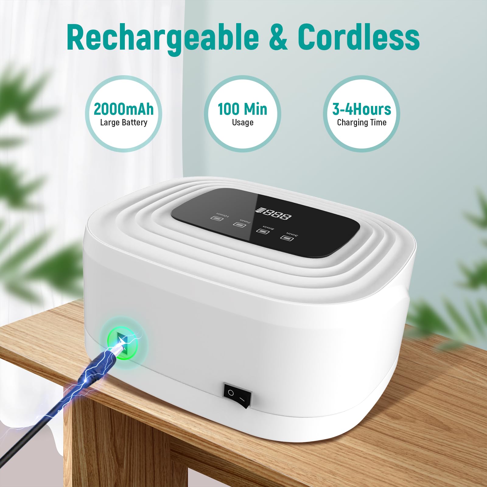 iKeener Mycose Ongles des Pieds Laser Appareil, Sans fil Lumière Bleue et Rouge Appareil Anti Mycose Ongle Pied avec 36pcs de Lampe, pour Plusieurs Ongles des Pieds et des Mains