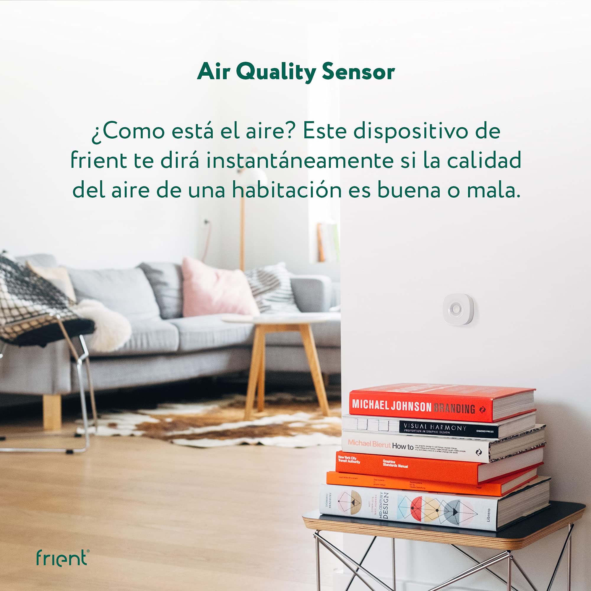 frient Air Quality Sensor | Monitor Interior de COV, Húmedad, y de Temperatura | Alimentado por Baterías | Zigbee | Funciona con Homey, Home Assistant y SmartThings