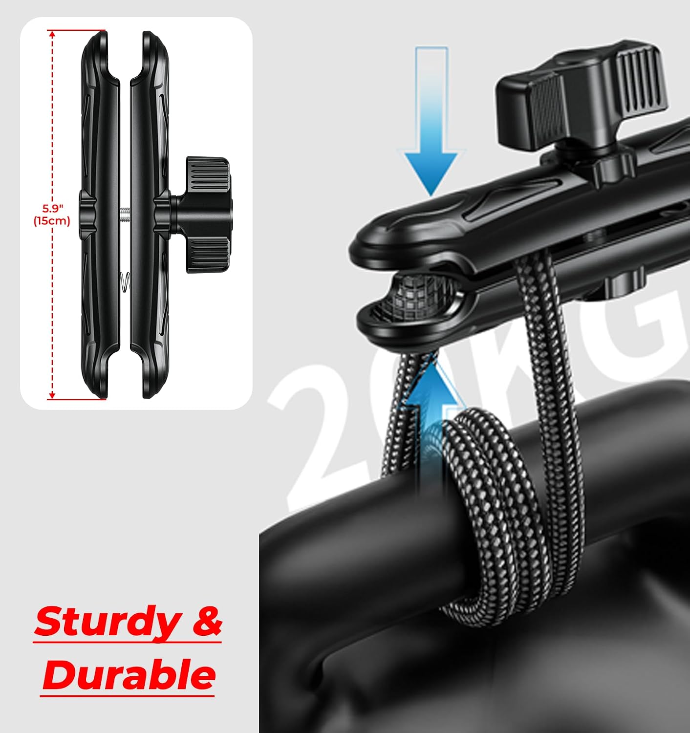 VAZESWIN 1" Ball Aluminum Alloy Double Socket Arm, 5.9" Length Long Arm image 4