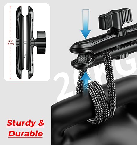 Miniatura 5 de Brazo doble del zócalo 5.9" brazo largo de la aleación de aluminio compatible con los componentes de la bola del tamaño 1" del soporte B de la RAM