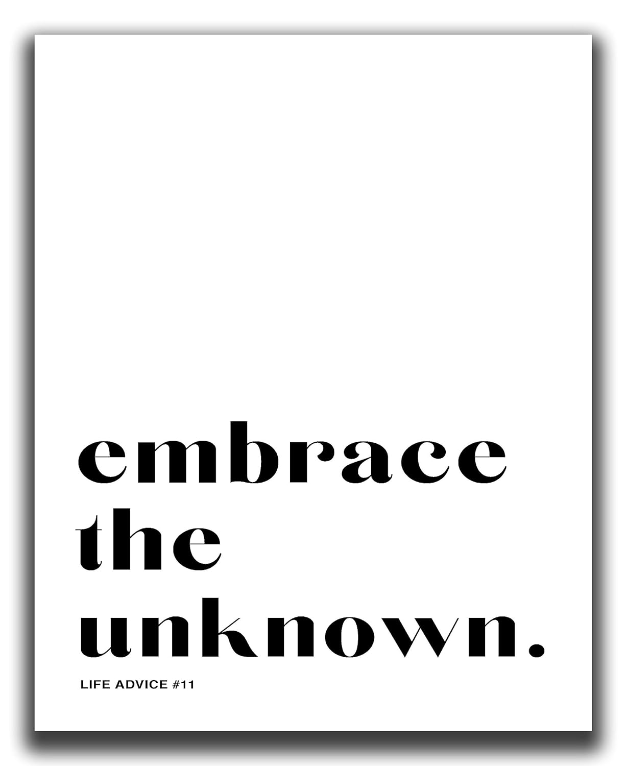 Motivational Wall Art 8x10" UNFRAMED Print "Embrace The Unknown" Inspirational