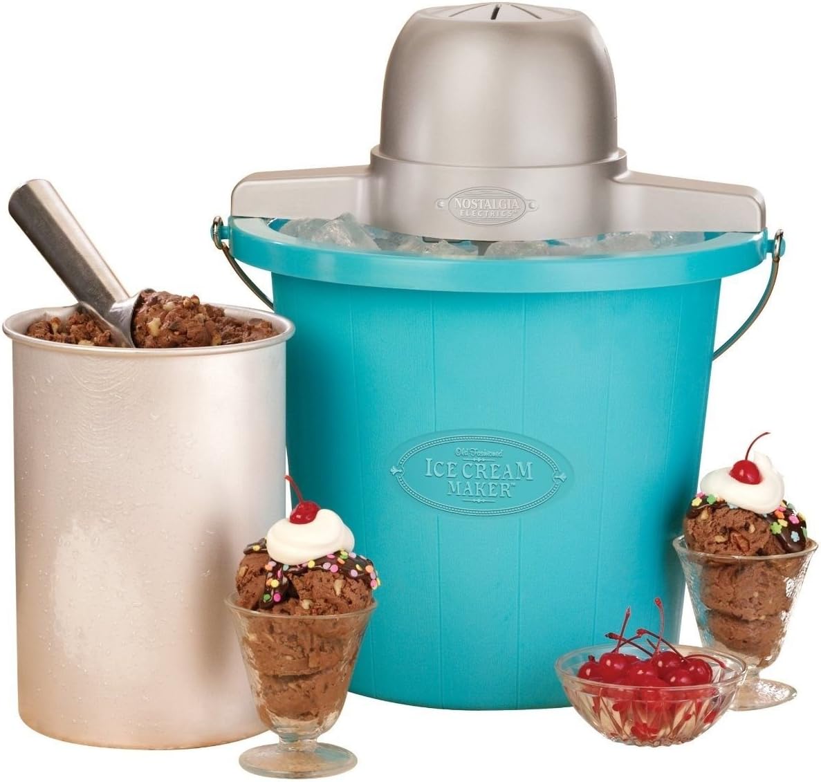 Nostalgia Electrics Icmp400blue 4-quart Electric Ice Cream Maker New, by Basmaker