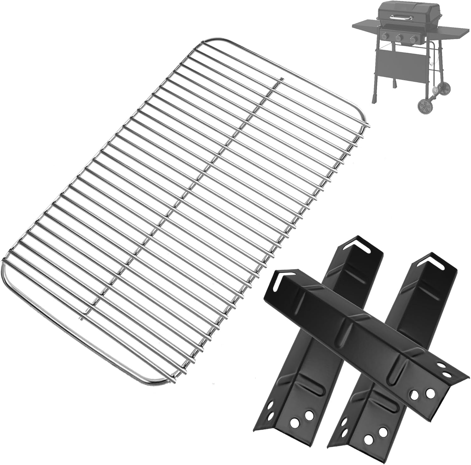Grill Replacement Parts for 3-Burner Walmart Expert Grill 720-1049, Cooking Grate and Heat Plates Replacement Parts for Expert Grill Parts