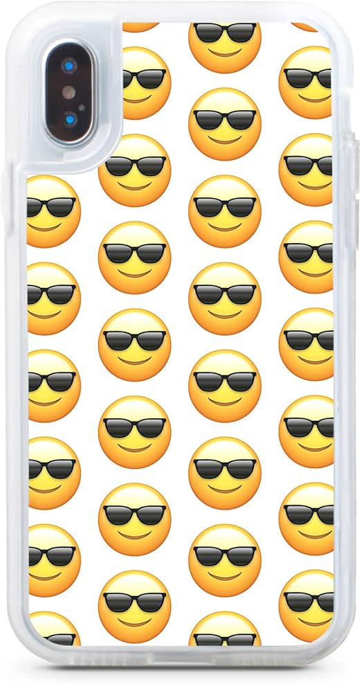 Amazon Com Clear Bumper Cover For Iphone Protective Flexible Clear Tpu Bumper Case And Backplate Durable Shock Proof Cover For Cell Phone Designer Print Ios Emoji Smiling Face With Sunglasses Iphone 6 6s