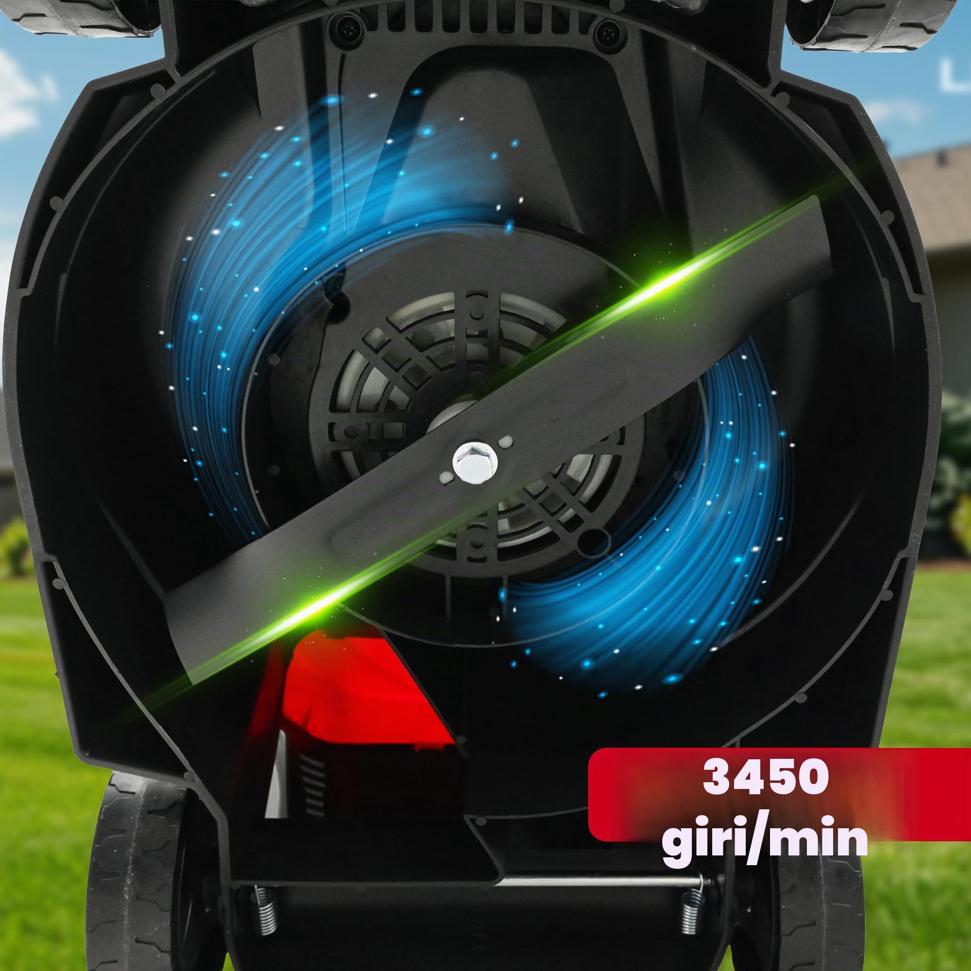 LEHMANN Tagliaerba Elettrico, 1200 W, Larghezza di Taglio 32 cm, Cesto Raccoglierba 25 L, Regolazione Altezza Taglio 3 Livelli 25–65 mm, per superfici fino a 500 m², 3450 giri/min