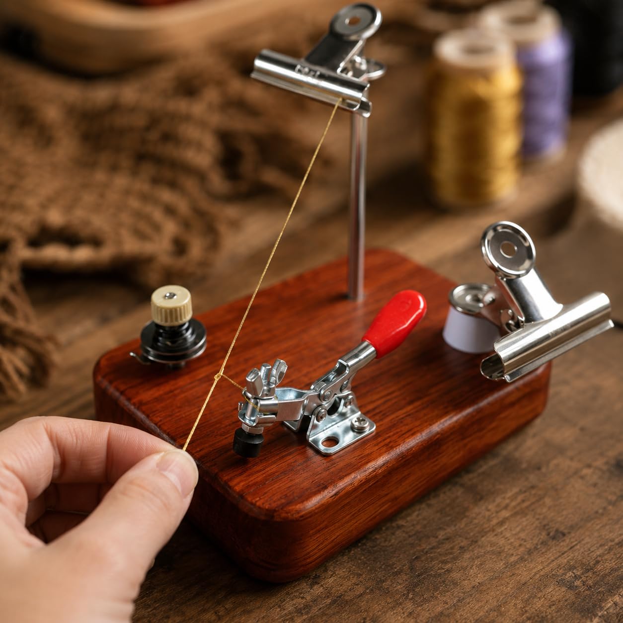 Métier à Tisser en Bois Résistant pour Fabrication Bracelets Tressés et NSE avec Maintien Ferme s Matériaux pour Cours d'art et Projets Personnels à Domicile.