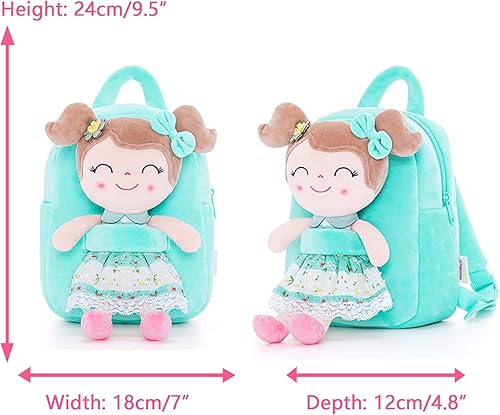 Miniatura 2 de Gloveleya Mochilas para niños y niñas mochila de felpa con muñeca de peluche para bebé color verde 9 pulgadas Muñeco rosa de primavera, Strawberry
