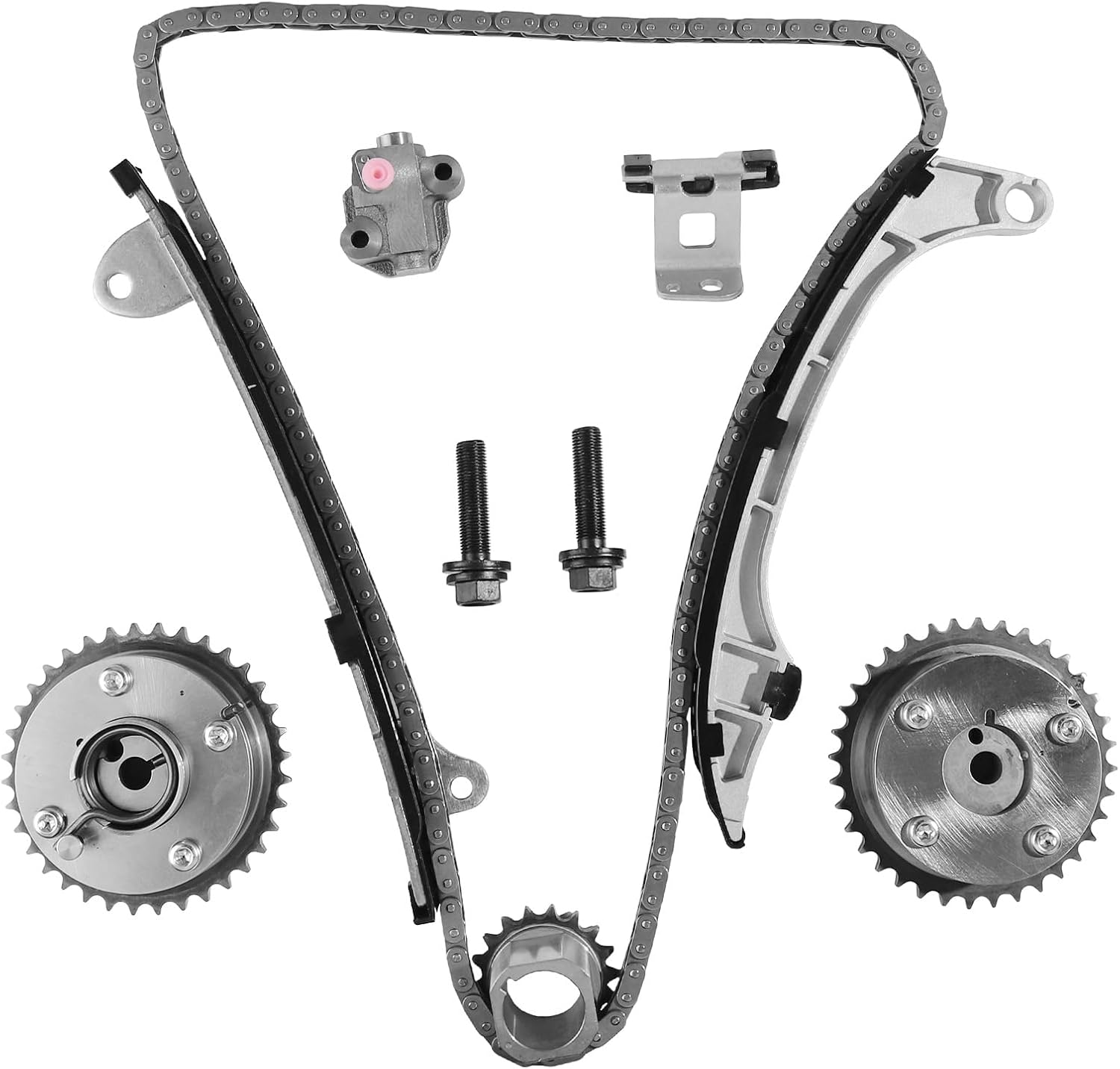 Timing Chain Kit with Guide Gear Tensioner VVT Sprocket, For Toyota Avalon Camry Highlander RAV4 Sienna Venza, For Scion TC, OE: 13070-0V013 13050-0V010