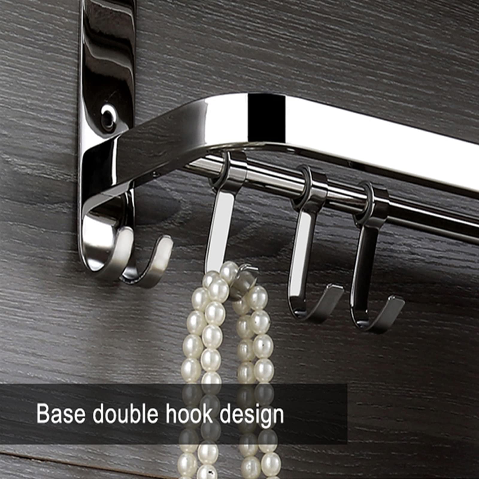 Portasciugamani da parete in acciaio inox, 40 cm, da bagno, stile hotel, design resistente ed elegante, perfetto per uso domestico o in hotel