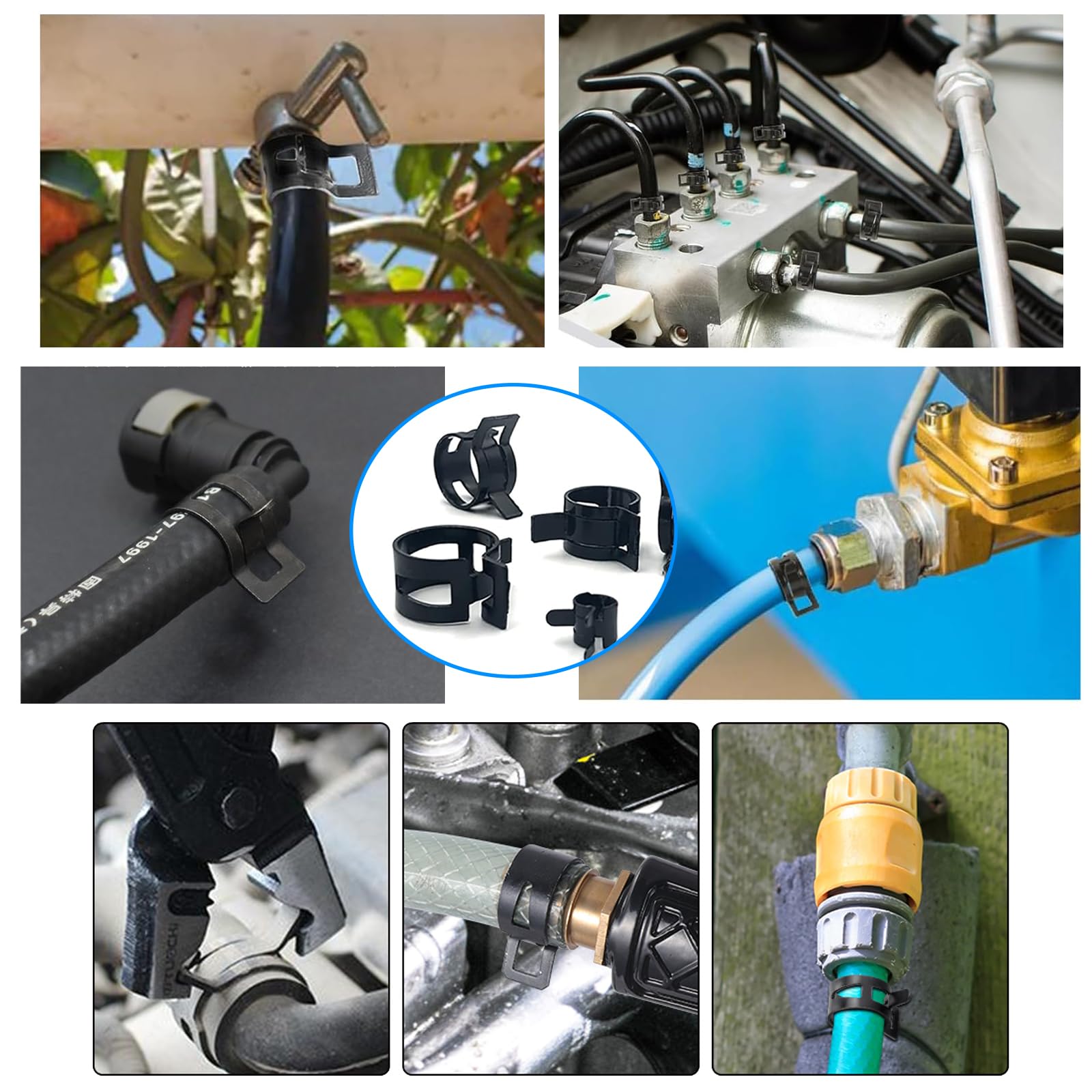 ML&SL 171-teiliger Satz Federbandschellen, 6-25 mm, Schwarz, Schlauchschellen, Federrohrschellen, Hardware-Klemmen, Zange, Kraftstoffleitung, Silikon, Vakuumschlauch, Niederdruck-Luftklemme