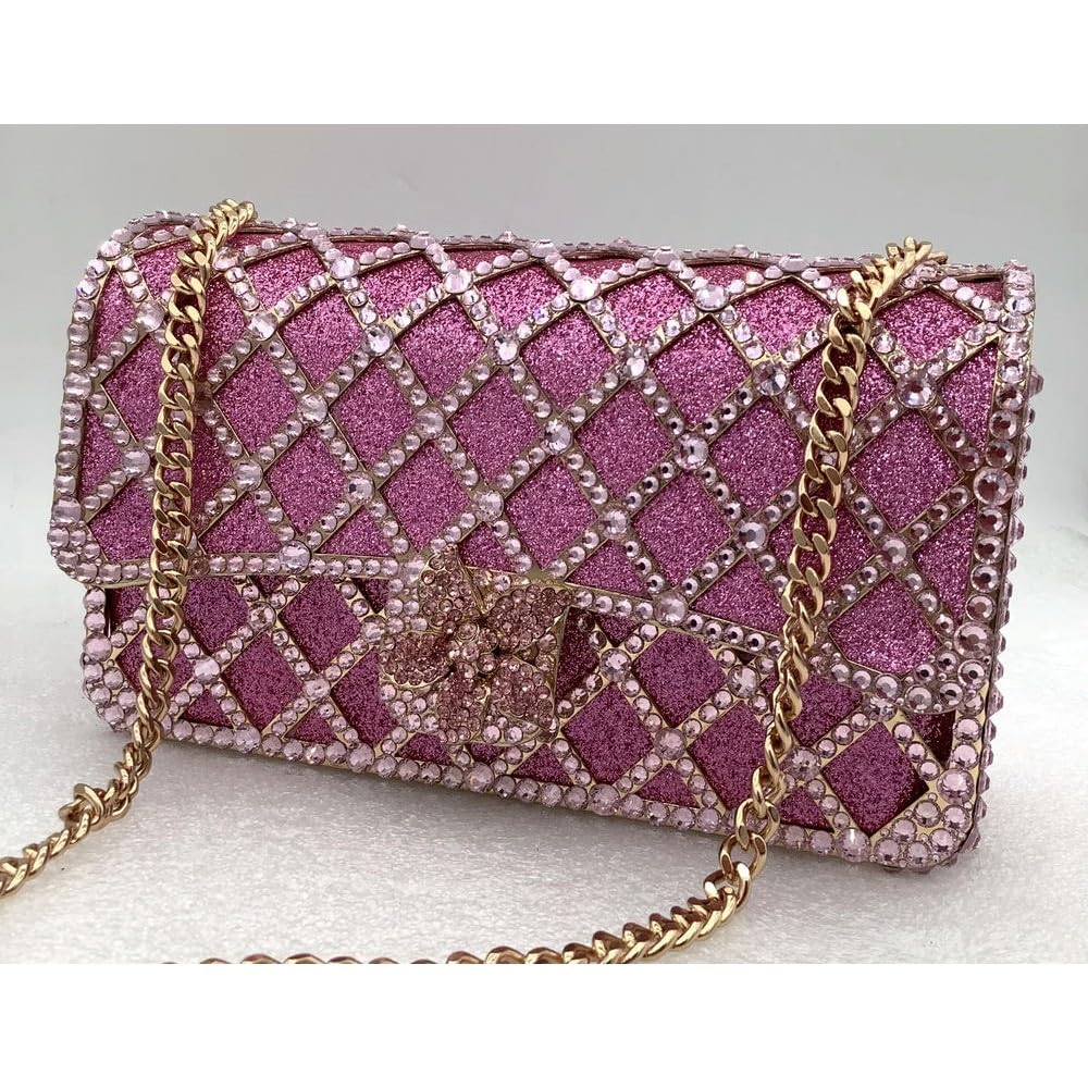 Bolsos de Mano NYSDM para Mujer, con Cadena Larga, con Diamantes, Color Naranja, Azul, Plateado y Verde, para Fiestas, Bodas, con Gemas, para el Hombro y para Bodas