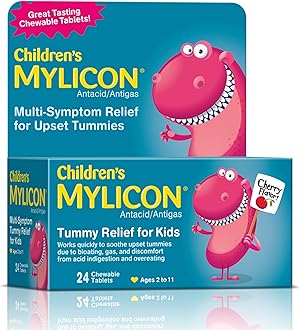 Children's Tummy Relief for Kids, 24 Cherry Flavored Chewable Tablets