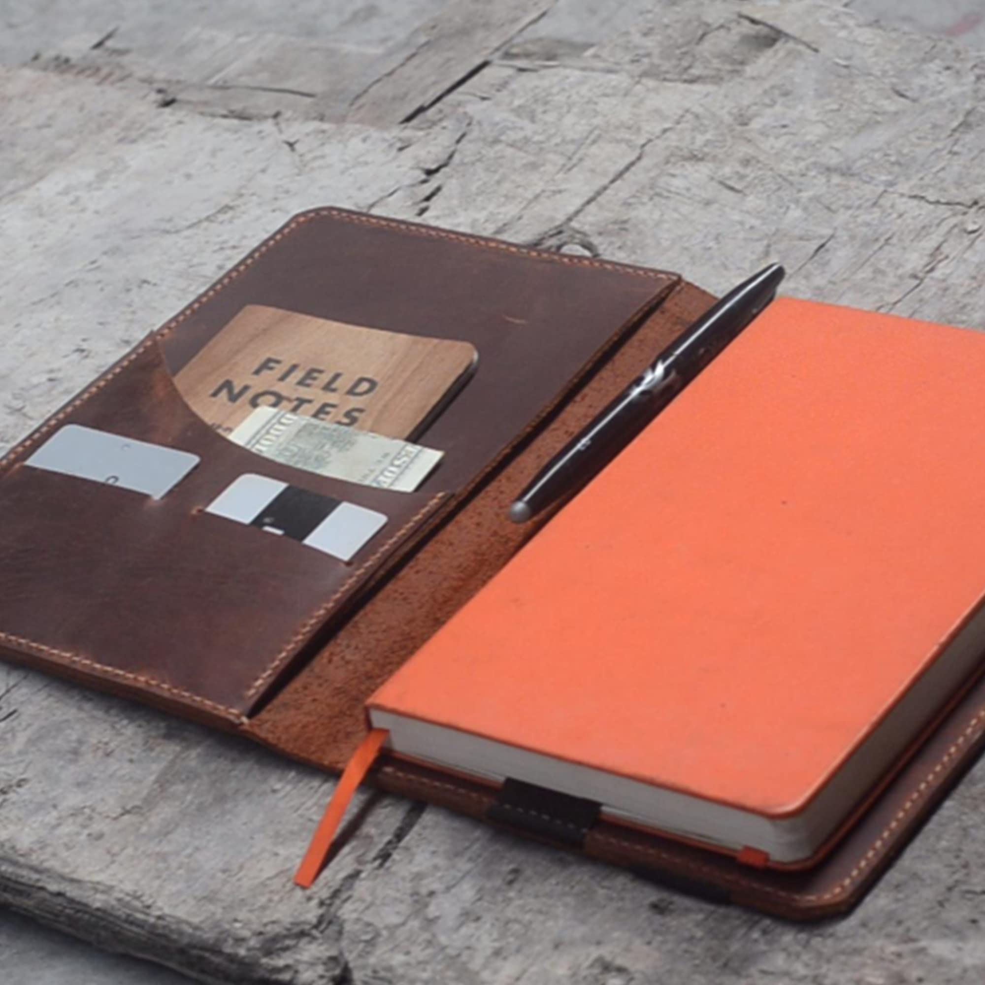 JJNUSA Refillable Gift Leather Notebook for Leuchtturm 1917 A5 Writing Vintage Leather Travel Journal Cover for Rocketbook Moleskin Medium - Image 4