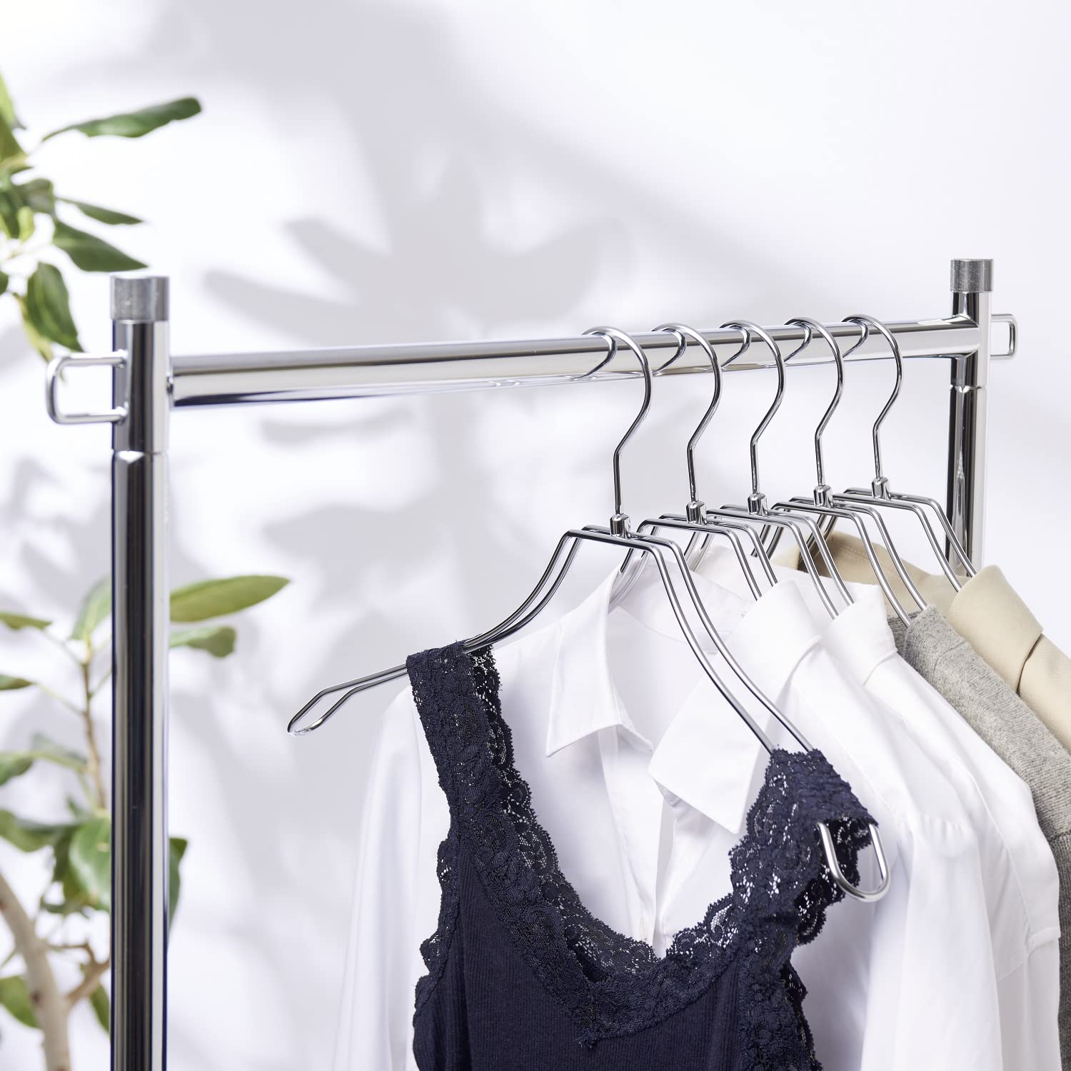 Amazon.co.jp: TAMATOSHI ダブルスチールハンガー 幅38cm クローム  