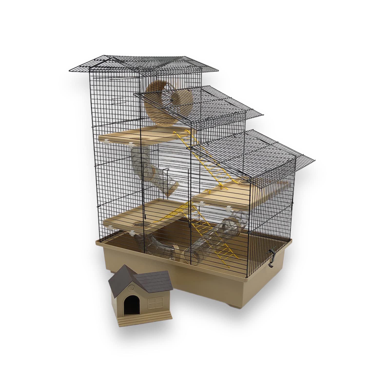 ZooPaul Hamsterkäfig XXL mit Zubehör beige Maus Nager Käfig Burg Treppe Tunnelsystem