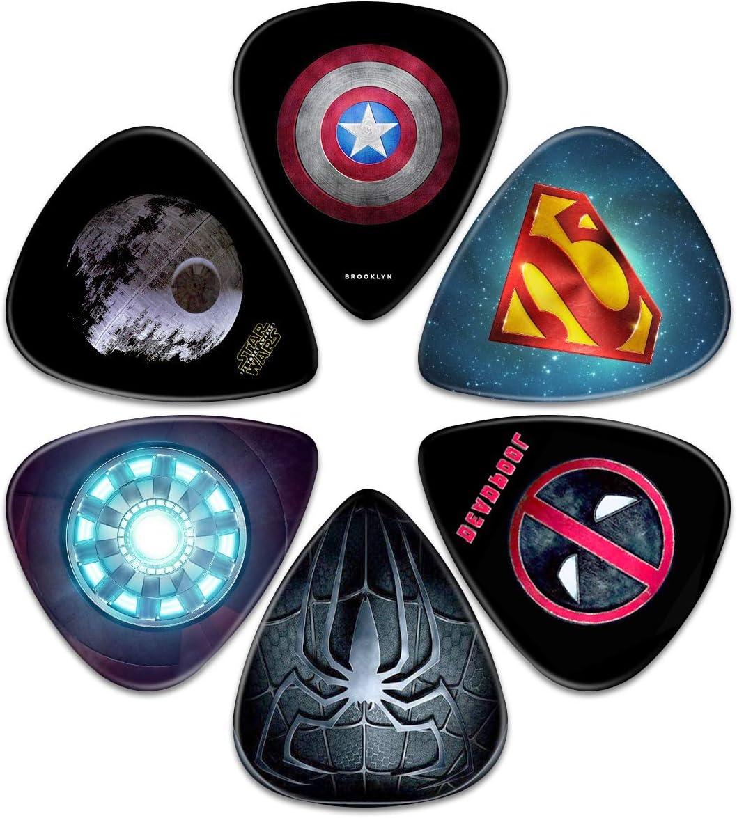 Guitar Picks Surmoler 6 Pack Universal Plastic Guitar Picks for Acoustic and Electric Guitar (hero)
