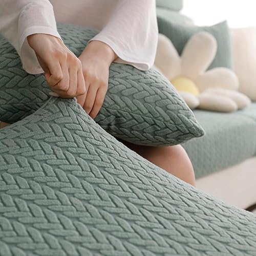 Miniatura 6 de OKYUK Funda mágica para sofá, universal, resistente al desgaste, en forma de L, funda para sofá diván, protector elástico antideslizante de repuesto