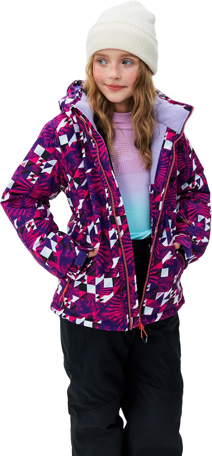 Kids Winter Ski Jacket Boys Girls Waterproof Windproof Snowboard Warm Snow Outdoor Hooded Coat