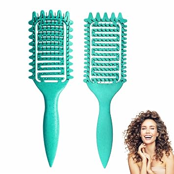 Curly Hair Brush for Curly Hair, Curl Defining Brush for Styling and Defining Curls for Women and Men, Wet or Dry Hair 2PCS Green