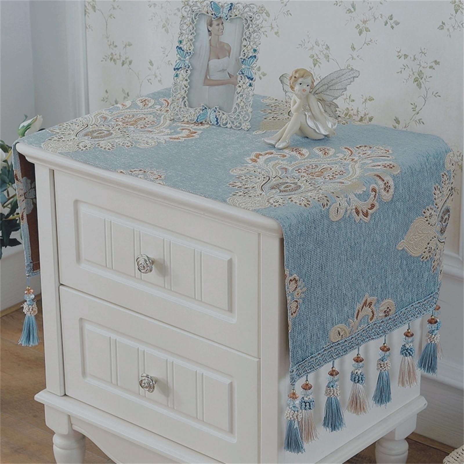 Utobanh Simple Bedside Table Dust Cover Cover Cloth Towel Cushion Fabric Modern Universal Bedroom Cabinet Tablecloth Cushion Cloth (15.7 * 35.4 inches