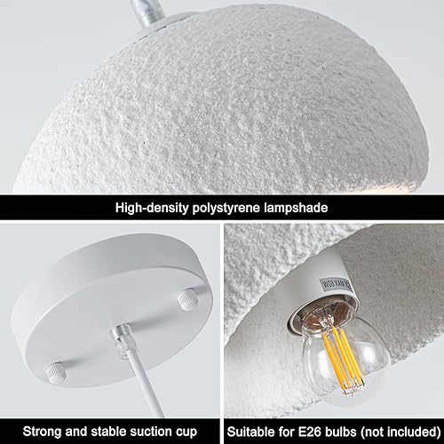 Miniatura 4 de Lámpara colgante Wabi Sabi de 15.7 pulgadas para comedor, cocina, isla, pasillo, restaurante, lámpara colgante moderna, base E26, estilo japonés,