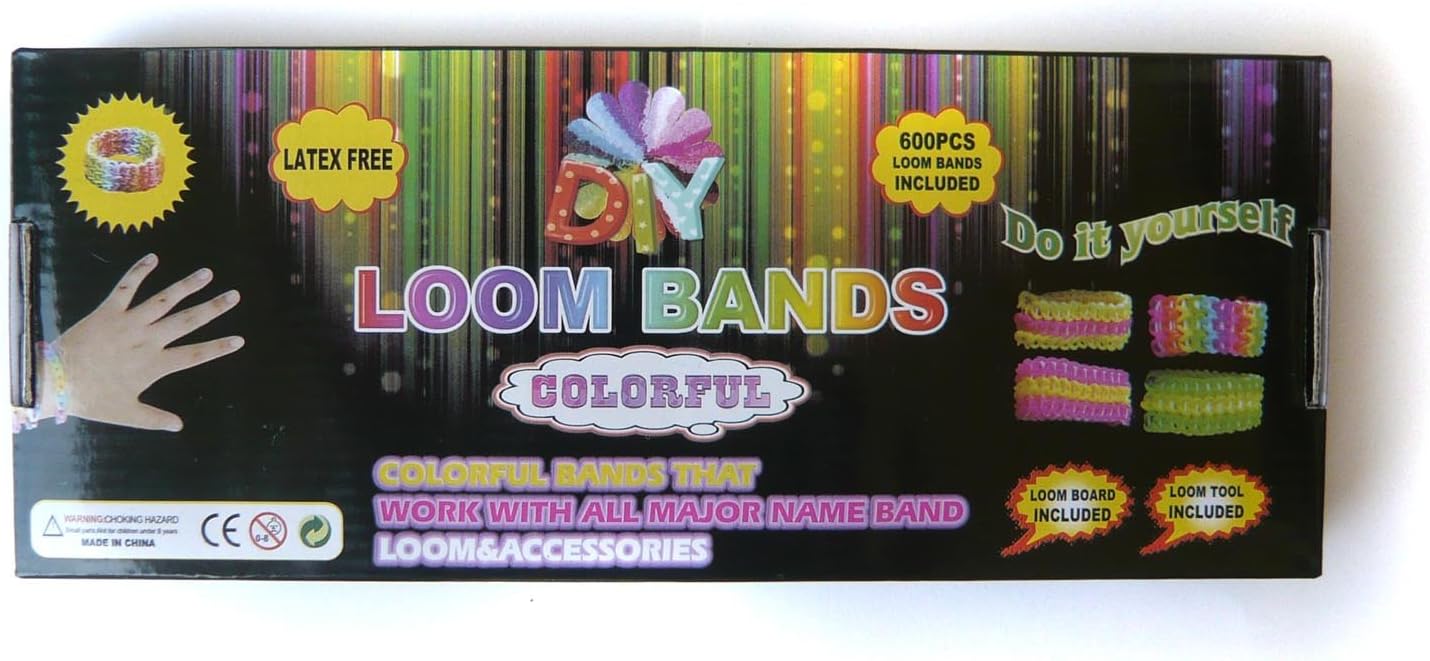 DIY Colorful Loom Kit, Includes Loom Bands, Loom Board, Loom Tool, Clips