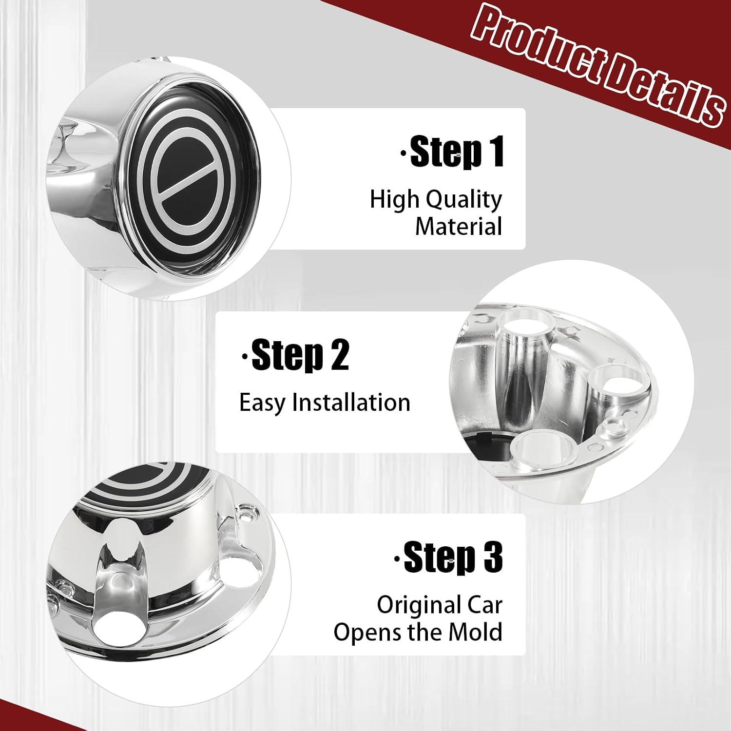 Wheel Center Caps Compatible with 1980-1996 F150 Bronco Van Wheels Rims Hub Caps Covers Chrome Hub Covers 4PCS